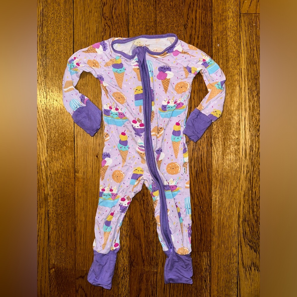 Little sleepies ice cream party zippy bamboo 0-3 months